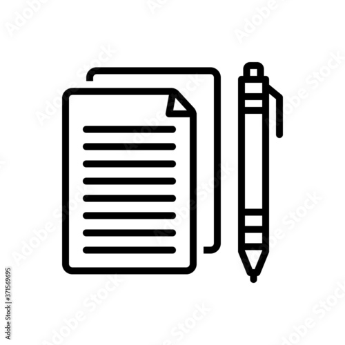 Black line  icon for essay