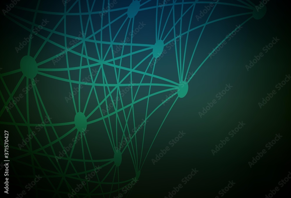 Dark Green vector texture with artificial intelligence concept.