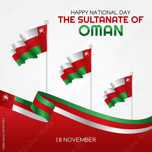 Vector graphic of the Sultanate of Oman national day good for the Sultanate of Oman national day celebration. flat design. flyer design.flat illustration.