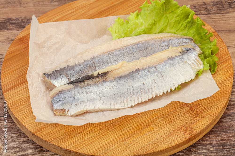 Herring fillet with salad leaves Herring fillet with salad leaves