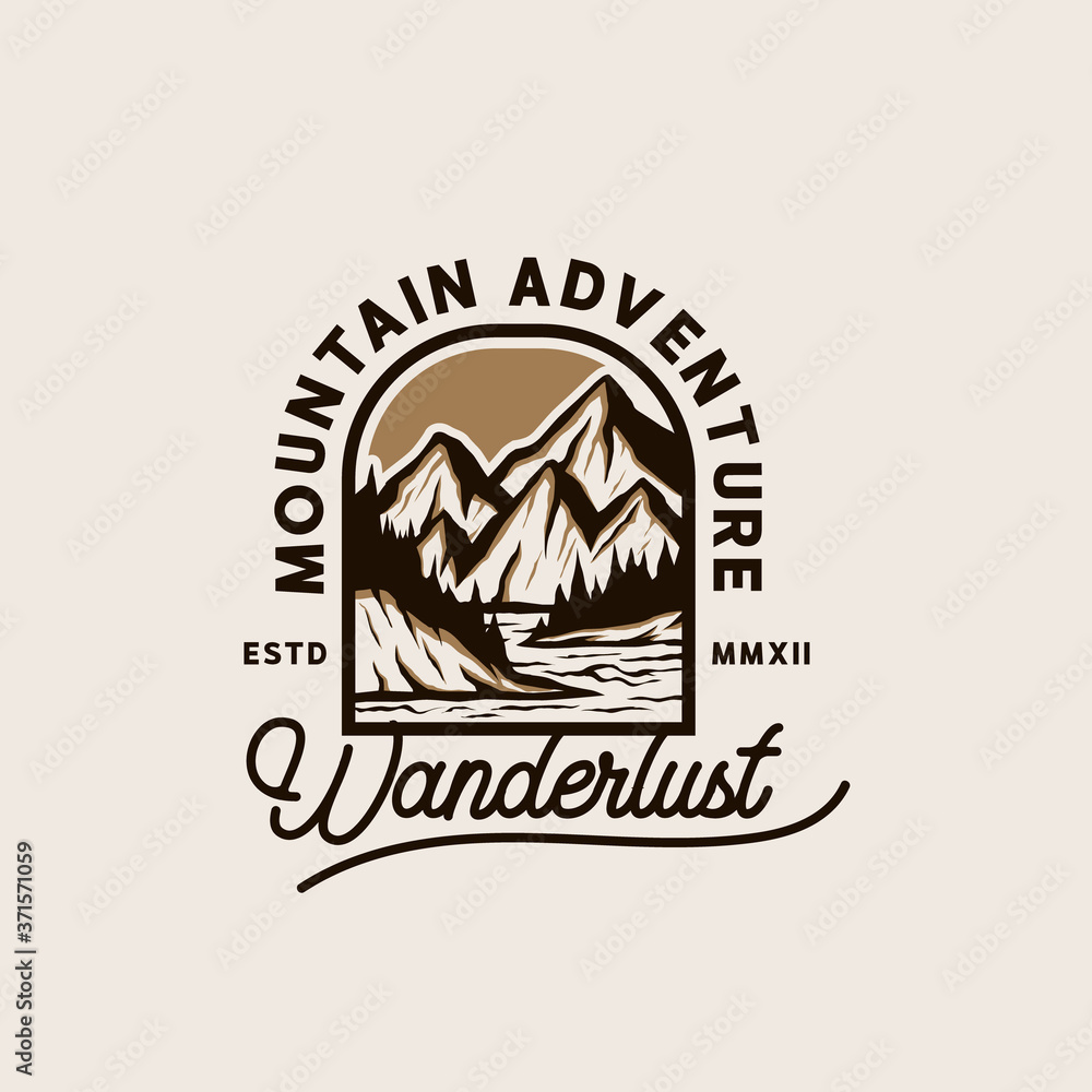 Mountain adventure emblem logo template. Vector logo Mountain adventure emblem logo template. Vector logo