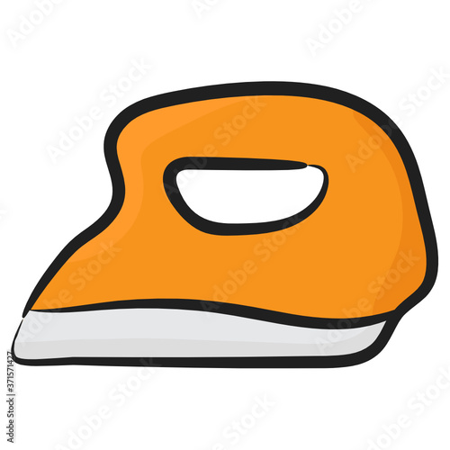 
Iron vector style, home appliance icon in trendy doodle style 
