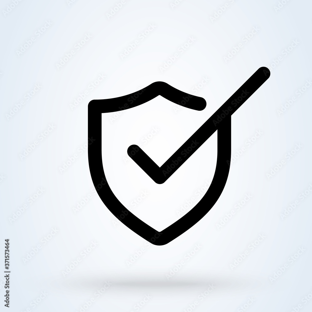 secure, best shield protection icon or logo line art style. Outline shield and check mark concept. Safety, protection illustration. secure, best shield protection icon or logo line art style. Outline shield and check mark concept. Safety, protection illustration.