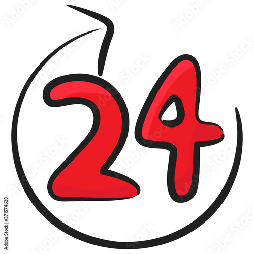 
Doodle vector design of round the clock icon
