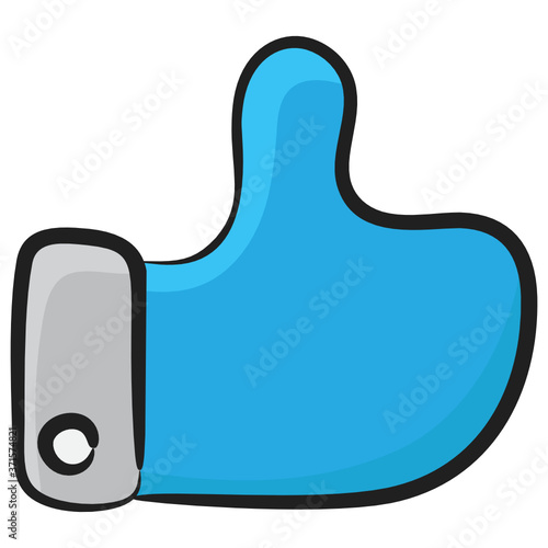 
Flat design of thumbs up, hand gesture icon
