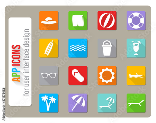 Beach simply icons