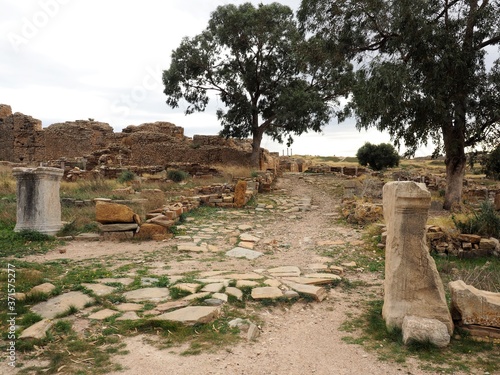 ruins of the ancient city of thuburbo majus tunisia photo