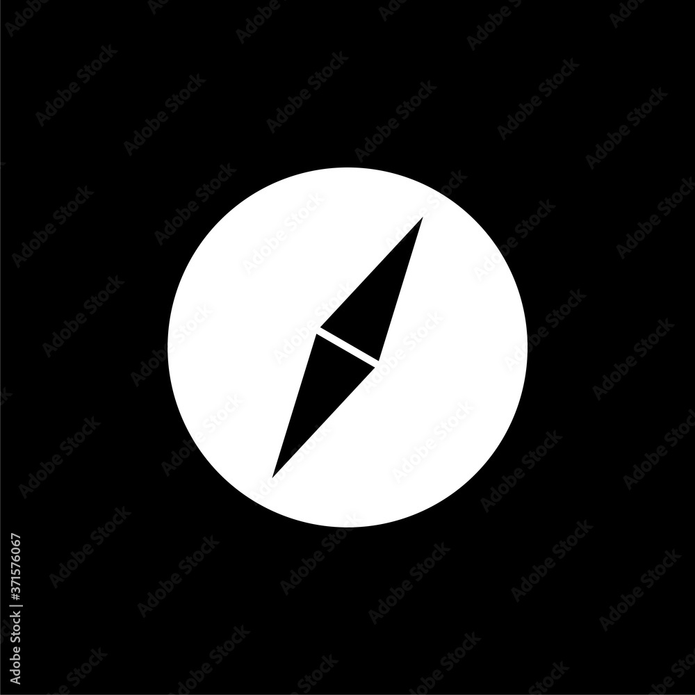Compass icon isolated on dark background Compass icon isolated on dark background