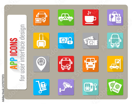 bus station icon set