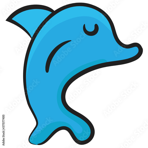 
Dolphin vector style, an icon design of aquatic animal in editable style 

