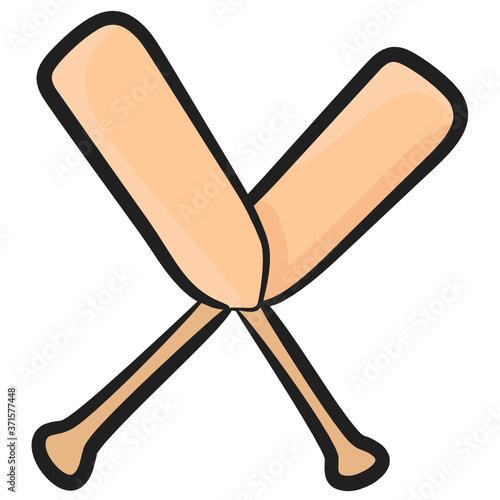 
Cross oars vector style, vector design of boating accessory 
