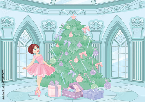 Little Ballerina  and Christmas tree