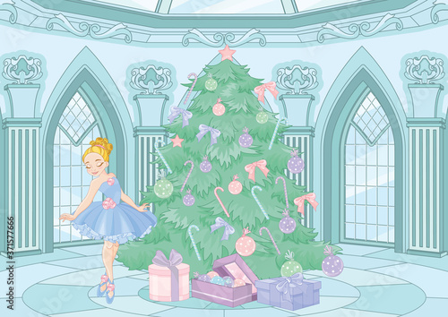 Little Ballerina and Christmas tree