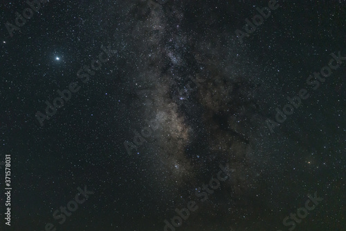 Night landscape of the star sky with milky way among the desert, Inner Mongolia, Northwest of China