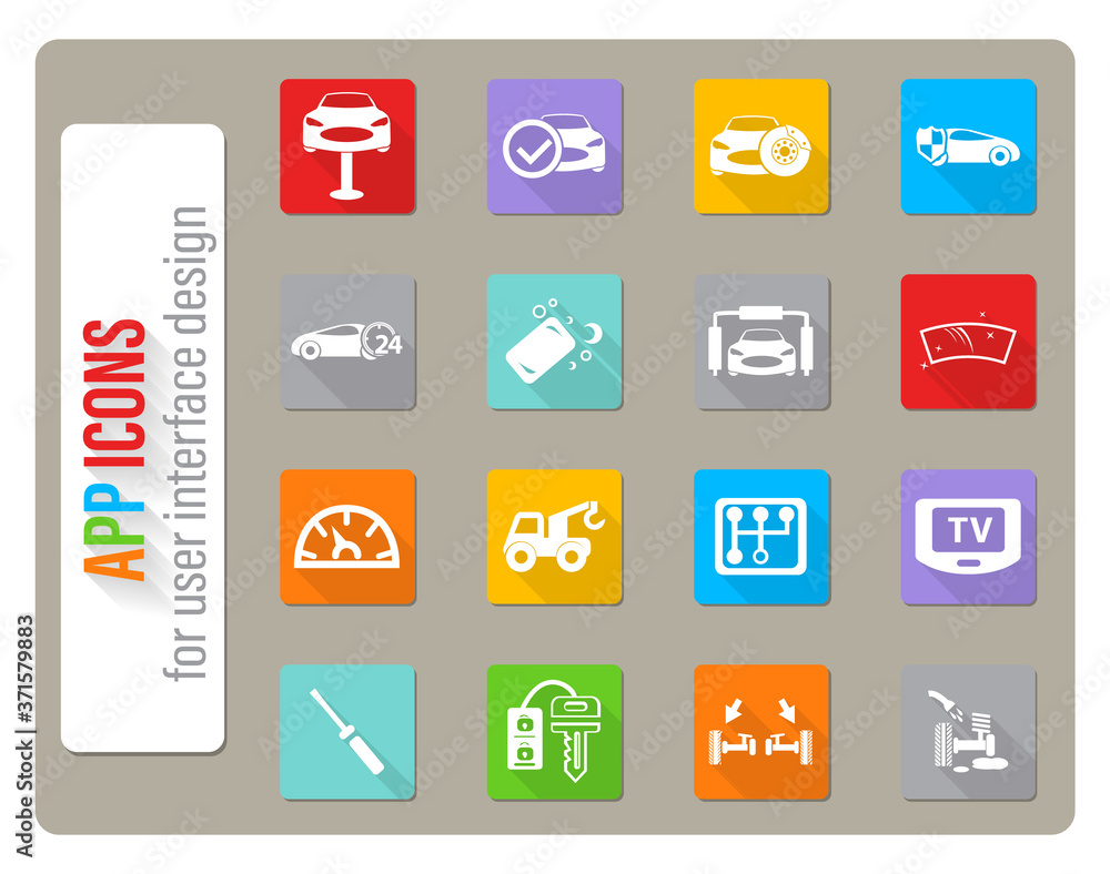 car shop icon set car shop icon set