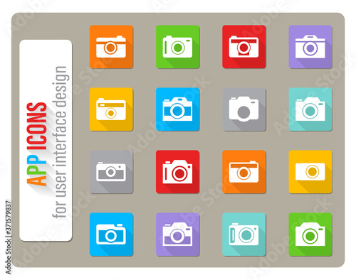 camera icon set