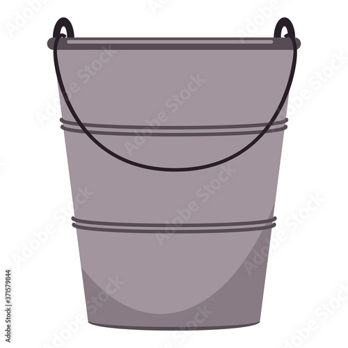 Farming metal bucket icon. Cartoon of farming metal bucket vector icon for web design isolated on white background