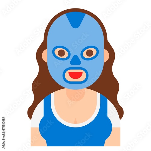 Wrestler icon, profession and job vector illustration