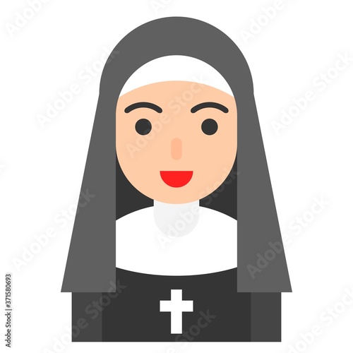 Nun icon, profession and job vector illustration