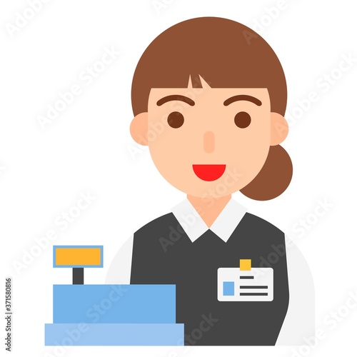 Cashier icon, profession and job vector illustration