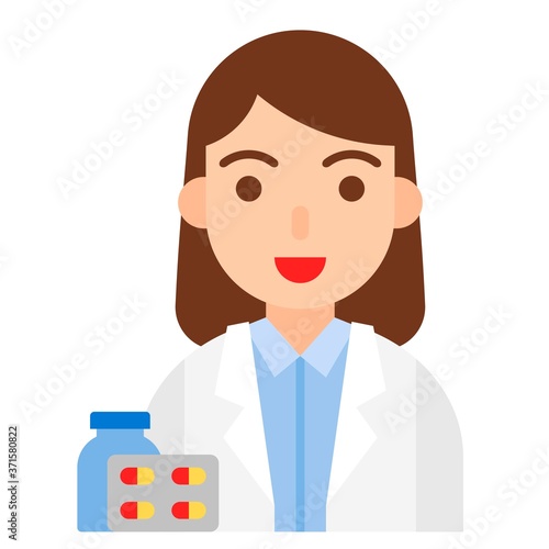 Pharmacist icon, profession and job vector illustration