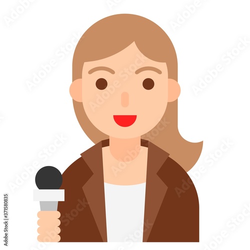 Reporter icon, profession and job vector illustration