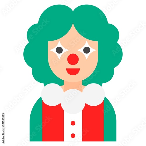 Clown icon, profession and job vector illustration