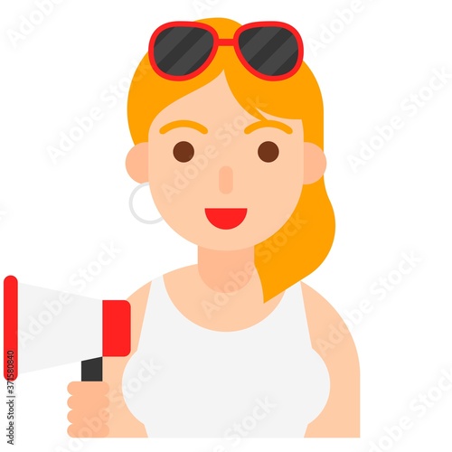 Influencer icon, profession and job vector illustration