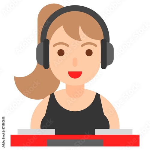 Disc jockey icon, profession and job vector illustration