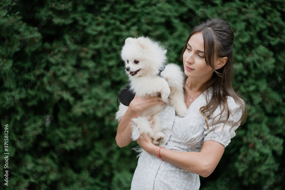 young woman with her dog