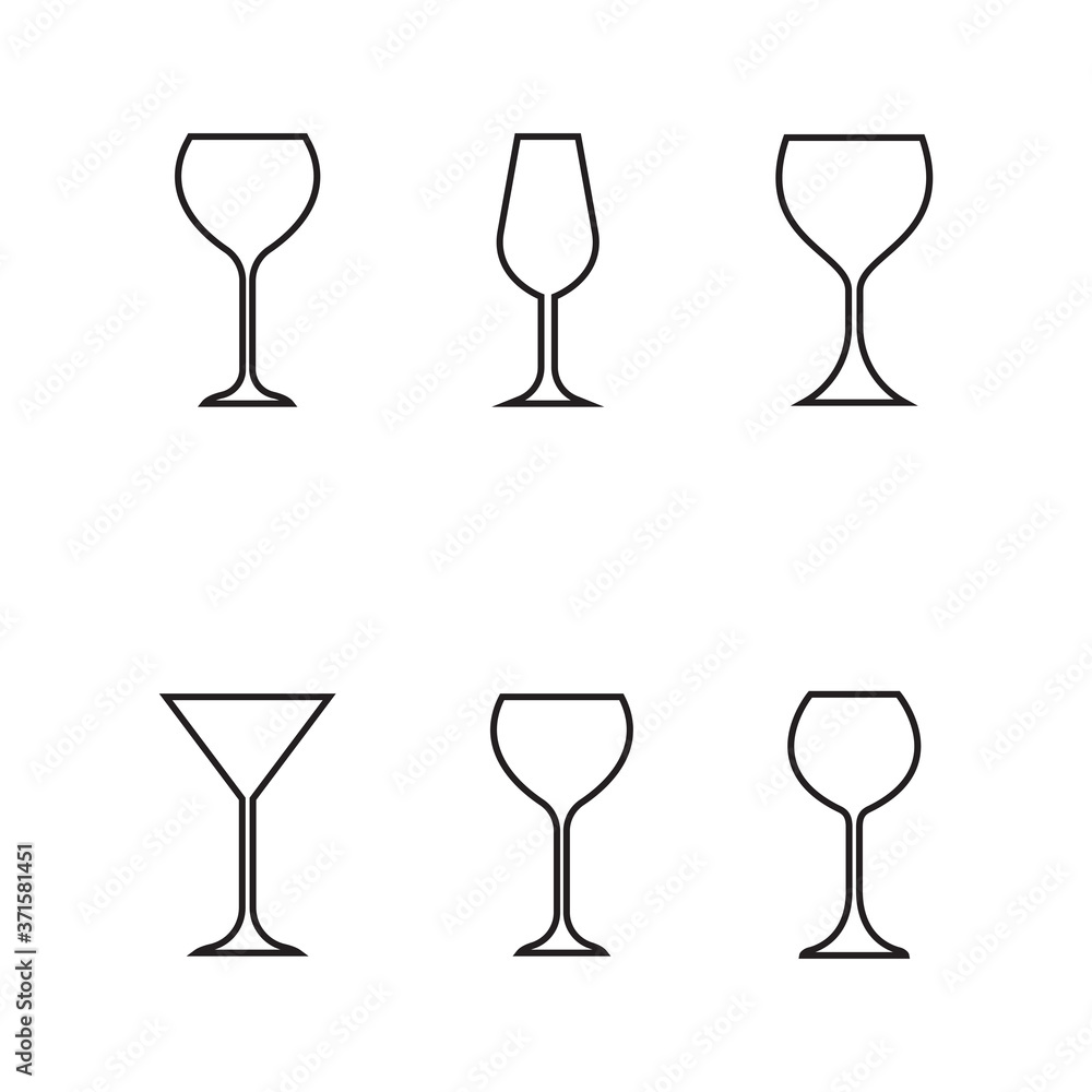 set of wine glass icon vector illustration set of wine glass icon vector illustration