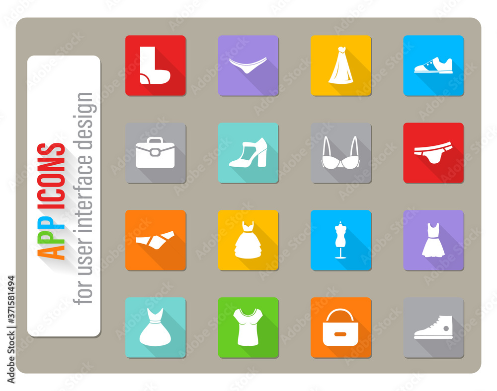 clothes icon set