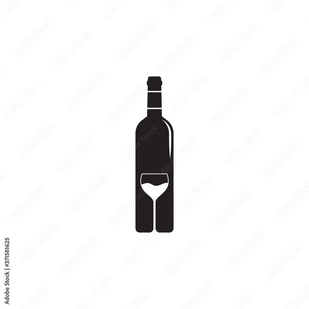 wine glass and bottle icon vector illustration wine glass and bottle icon vector illustration