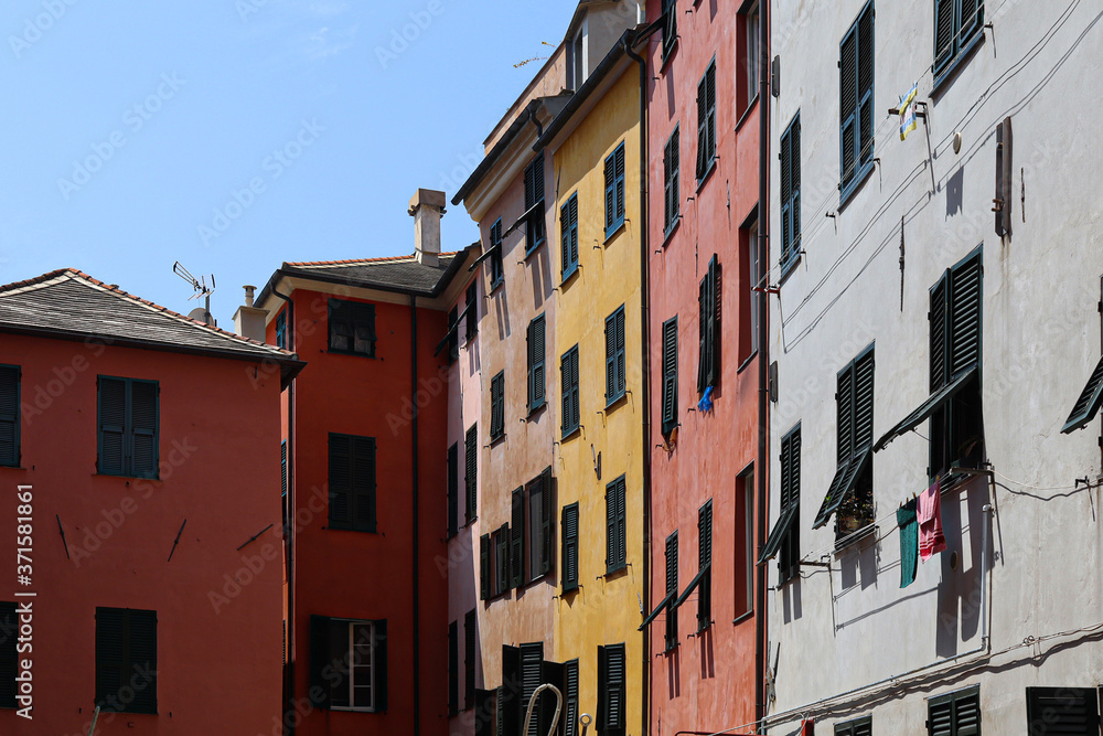 colorful houses in genova