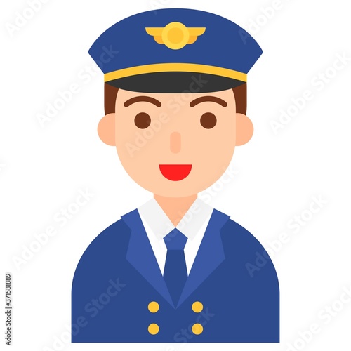 Captain icon, profession and job vector illustration