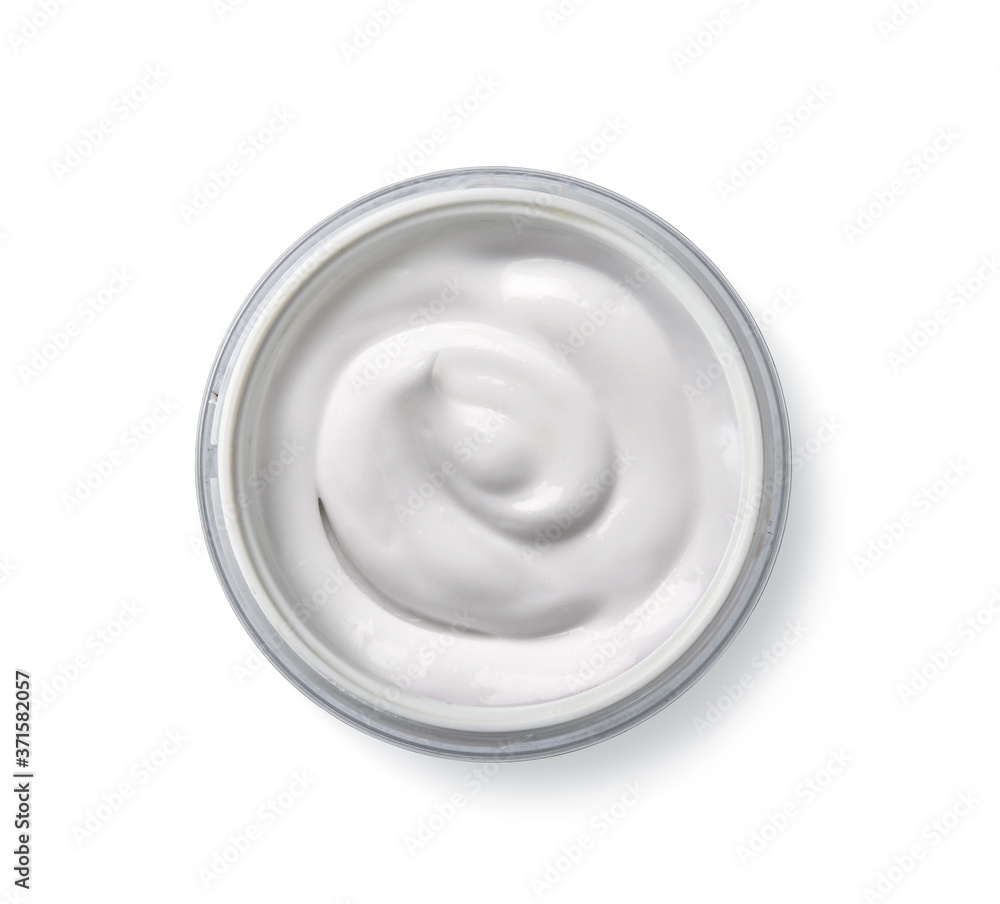Jar of cosmetic cream isolated on white Jar of cosmetic cream isolated on white