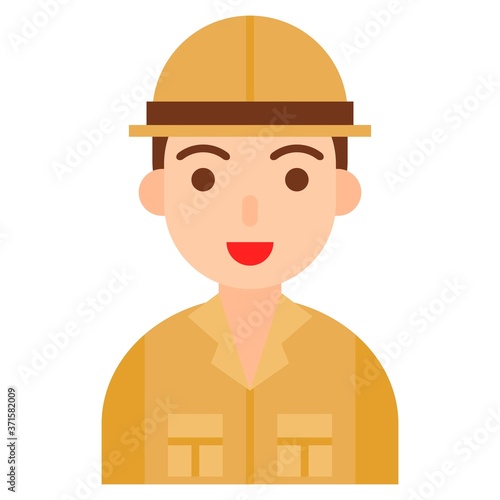 Archaeologist icon, profession and job vector illustration