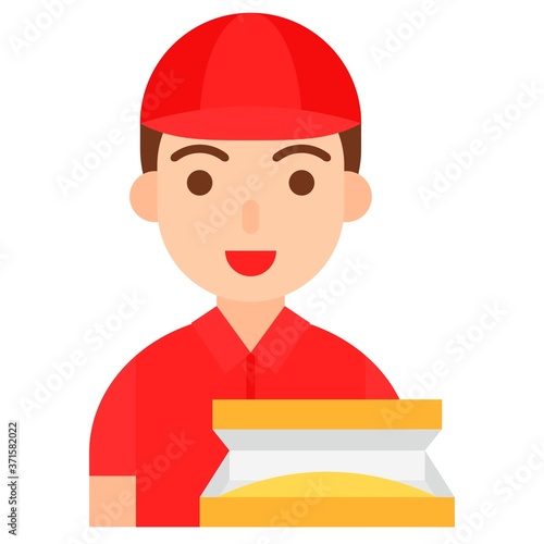 Delivery man icon, profession and job vector illustration