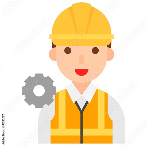 Engineer icon, profession and job vector illustration