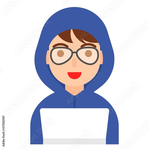 Programmer icon, profession and job vector illustration