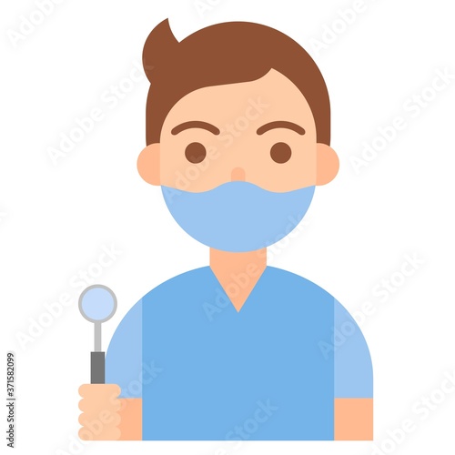 Dentist icon, profession and job vector illustration