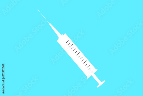 syringe  clipart on a blue background