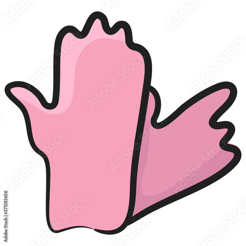 
doodle icon of washing gloves vector 
