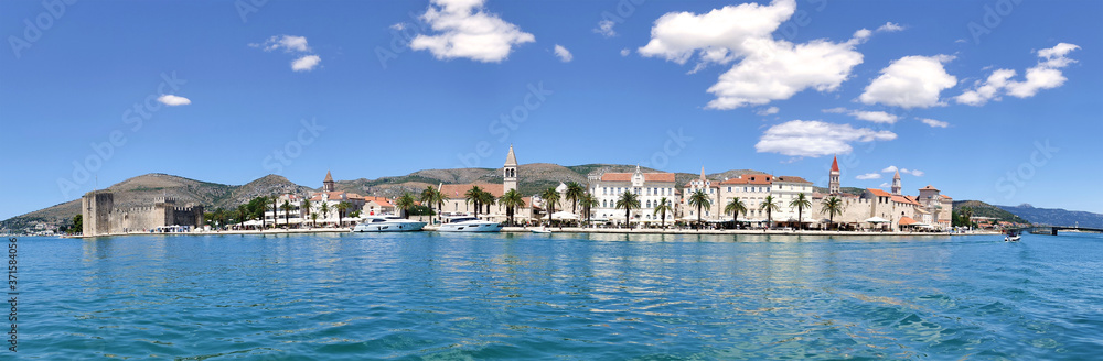 Trogir UNESCO world heritage site panoramic view in Dalmatia, Croatia.