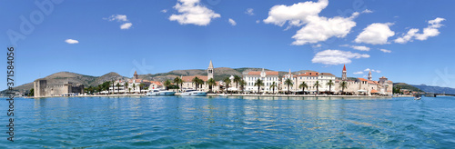 Trogir UNESCO world heritage site panoramic view in Dalmatia, Croatia.