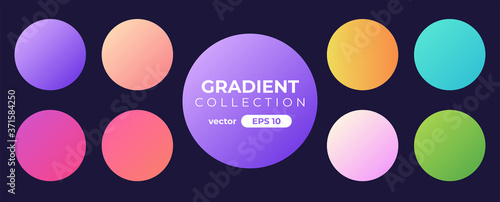 Soft color gradients set. Background for app, greeting card, flyer, invitation, poster, brochure, banner. Simple modern design. Retro vibrant palette.