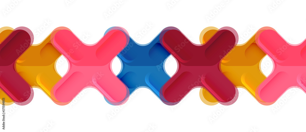 Glossy multicolored plastic style cross composition, x shape design, techno geometric modern abstract background. Trendy abstract layout template Glossy multicolored plastic style cross composition, x shape design, techno geometric modern abstract background. Trendy abstract layout template