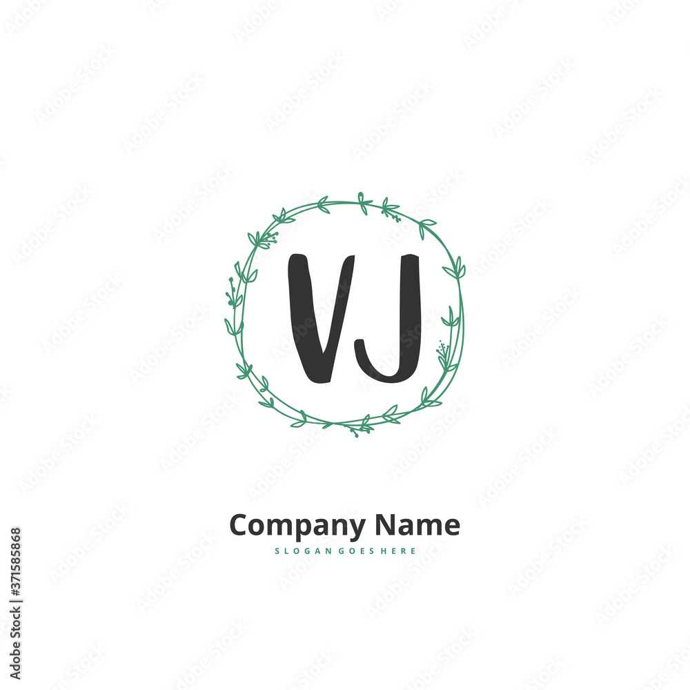 V J VJ Initial handwriting and signature logo design with circle. Beautiful design handwritten logo for fashion, team, wedding, luxury logo. V J VJ Initial handwriting and signature logo design with circle. Beautiful design handwritten logo for fashion, team, wedding, luxury logo.