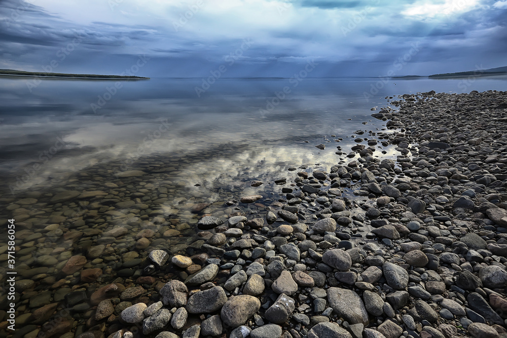 lakeside landscape summer view, nature of the north, coast ecology lakeside landscape summer view, nature of the north, coast ecology