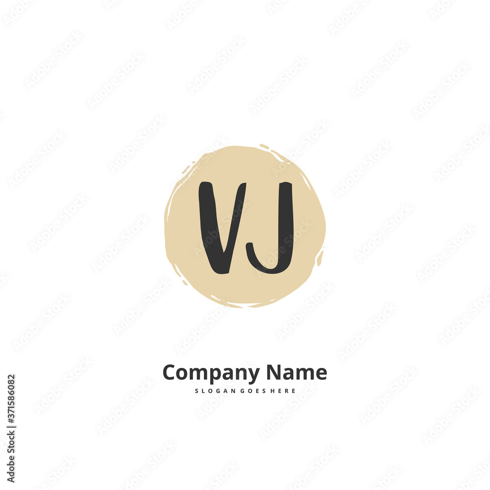 V J VJ Initial handwriting and signature logo design with circle. Beautiful design handwritten logo for fashion, team, wedding, luxury logo. V J VJ Initial handwriting and signature logo design with circle. Beautiful design handwritten logo for fashion, team, wedding, luxury logo.